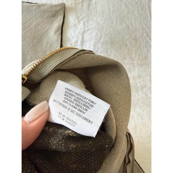 Restoration Hardware | 2 Shams | Washed Black Tan Linen African Mud Cloth 21x21” - Picture 6 of 10